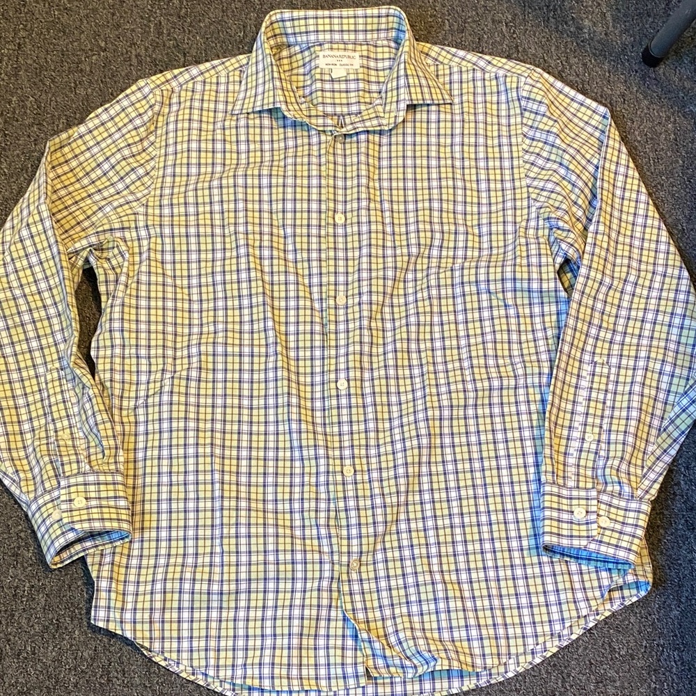 Banana Republic Green and Blue Plaid Shirt